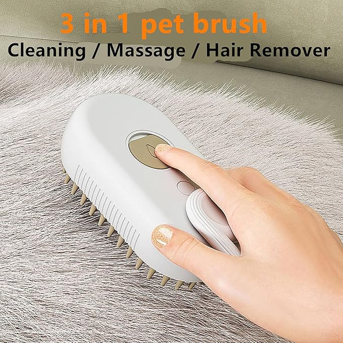 3-in-1 Steam Pet Grooming Brush – Spa-Quality Massage for Dogs & Cats